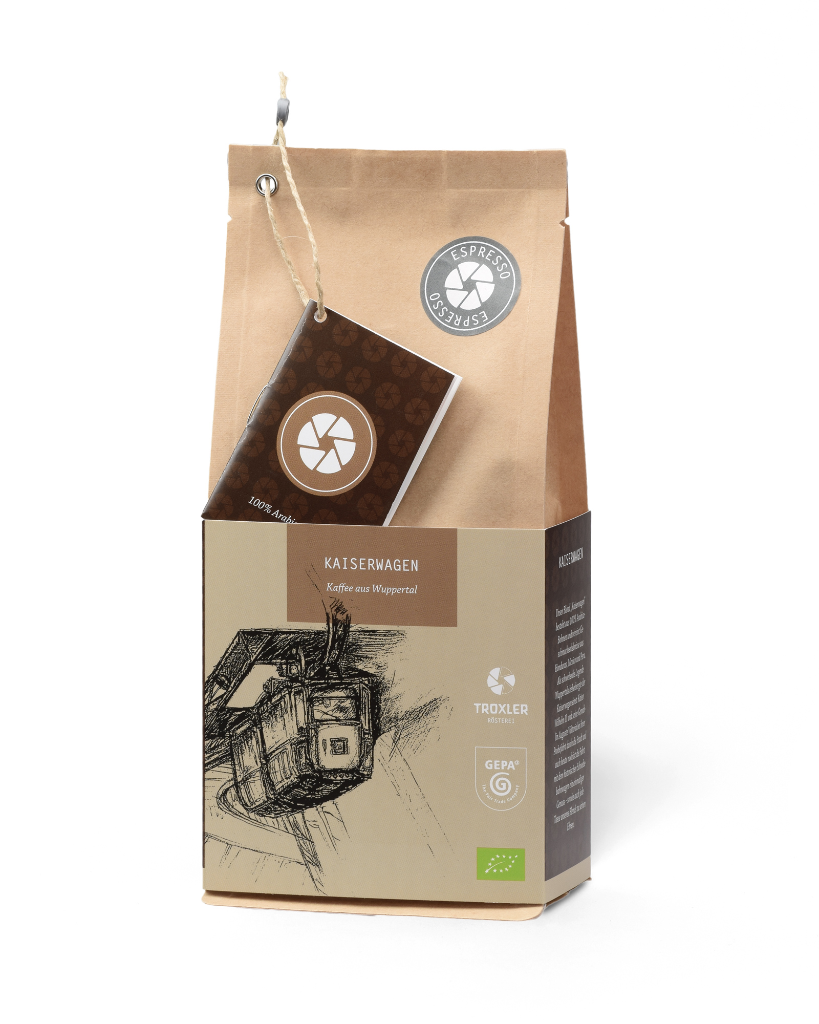M:\Faktura-Onlineshop\FOTOS RÖSTEREI\Fotos Kaffeeverpackungen\Troxlers_WOriginale_Kaiserwagen_Espresso_250g.jpg